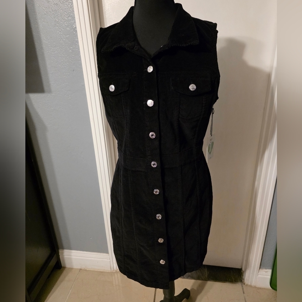 Iris Black Button Up Dress Size L